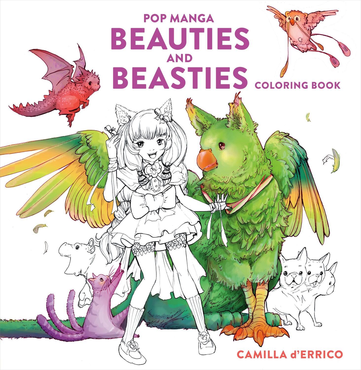 Cover: 9781984862273 | Pop Manga Beauties and Beasties Coloring Book | Camilla D'Errico
