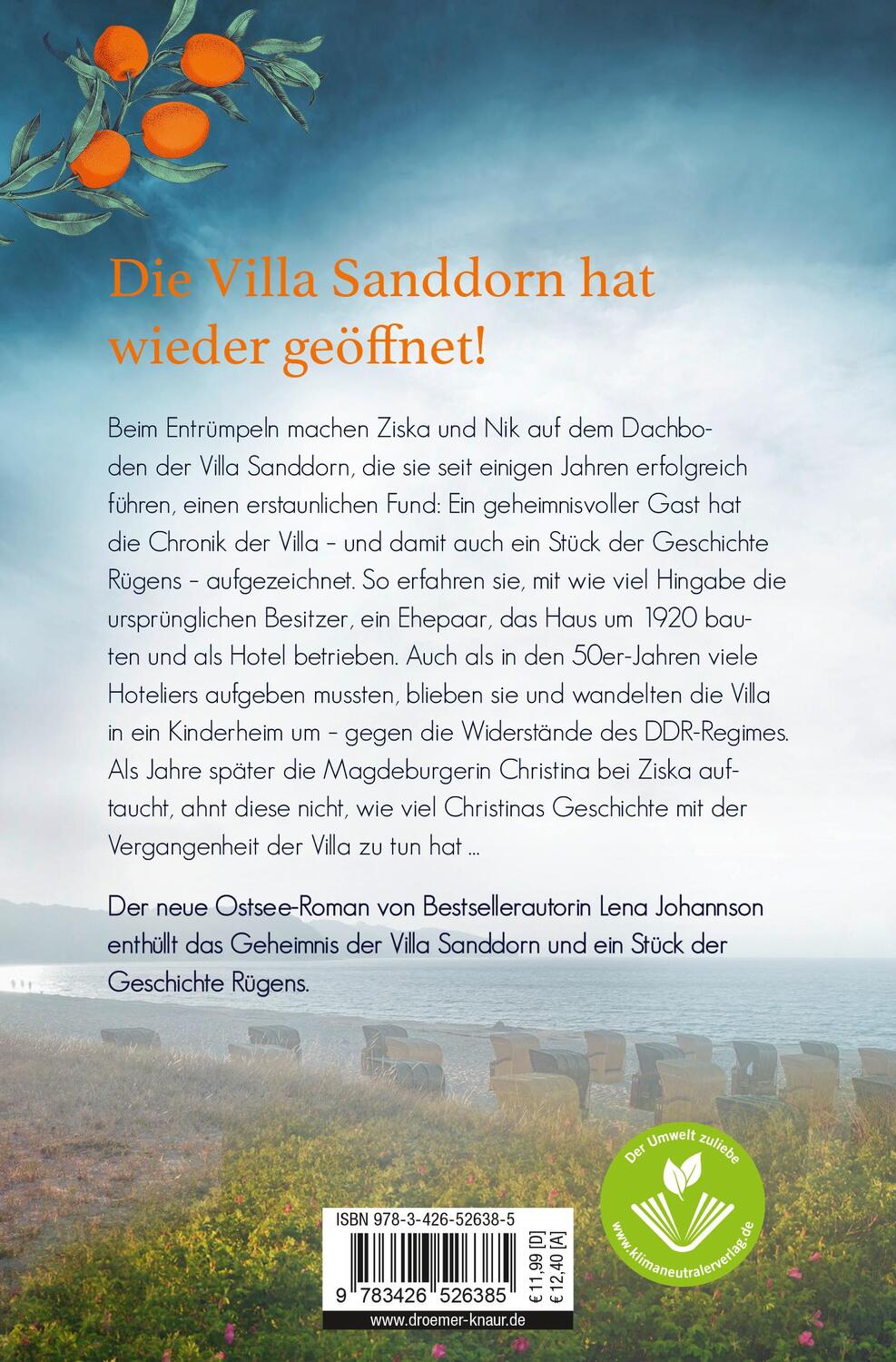 Rückseite: 9783426526385 | Das Erbe der Villa Sanddorn | Ein Rügen-Roman | Lena Johannson | Buch