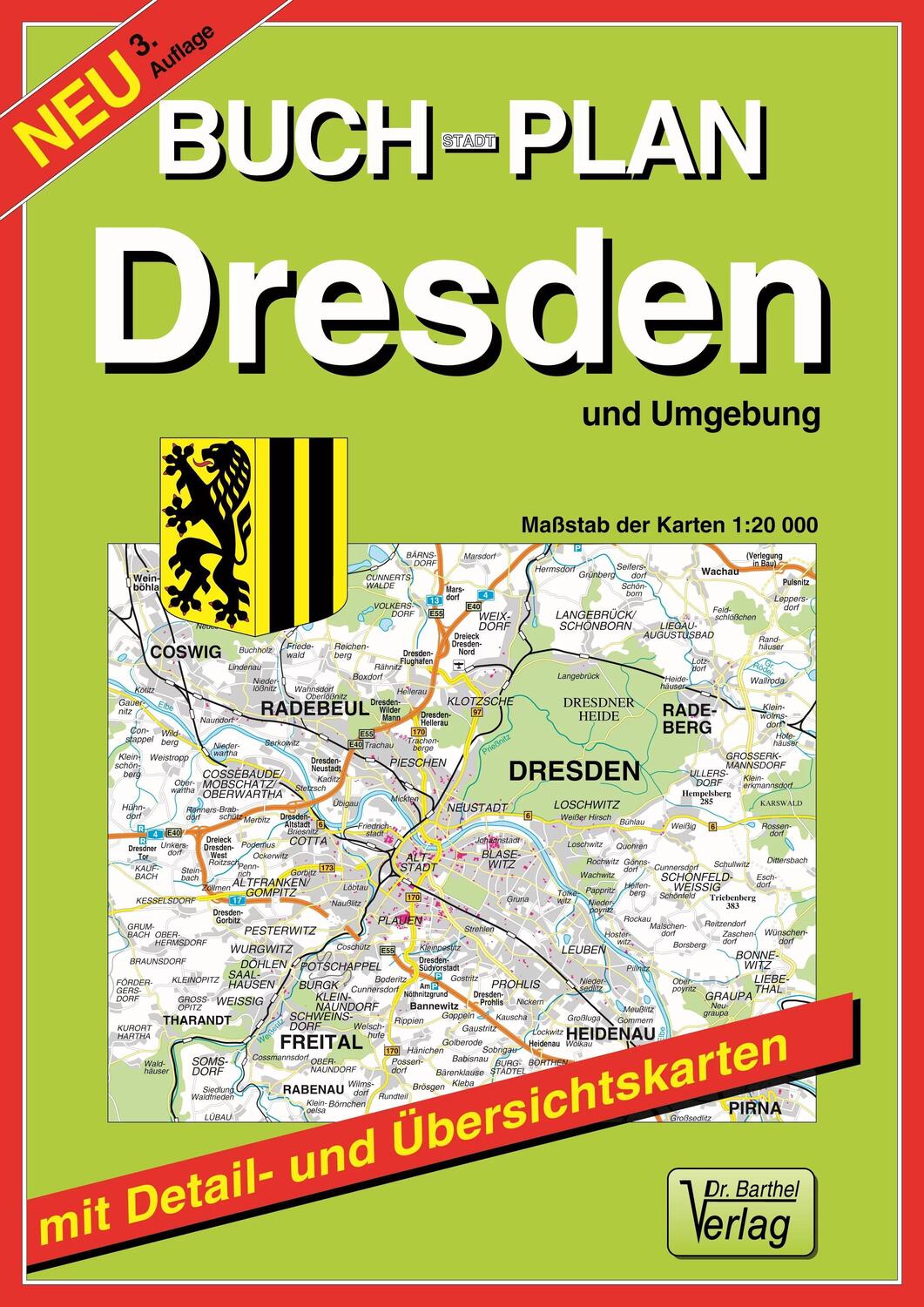 Cover: 9783895910081 | Buchstadtplan Dresden und Umgebung 1 : 20 000 | Broschüre | Deutsch