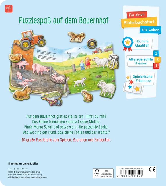 Bild: 9783473434824 | Mein großes Puzzle-Spielbuch Bauernhof | Buch | 12 S. | Deutsch | 2014