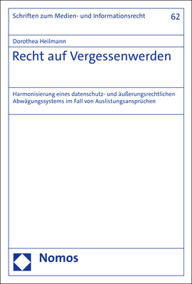 Cover: 9783848789665 | Recht auf Vergessenwerden | Dorothea Heilmann | Taschenbuch | 233 S.
