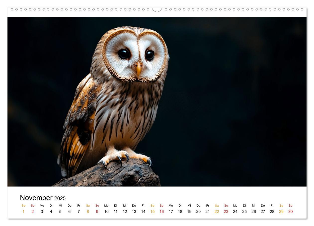 Bild: 9783457232729 | Im Reich der Eulen (Wandkalender 2025 DIN A2 quer), CALVENDO...