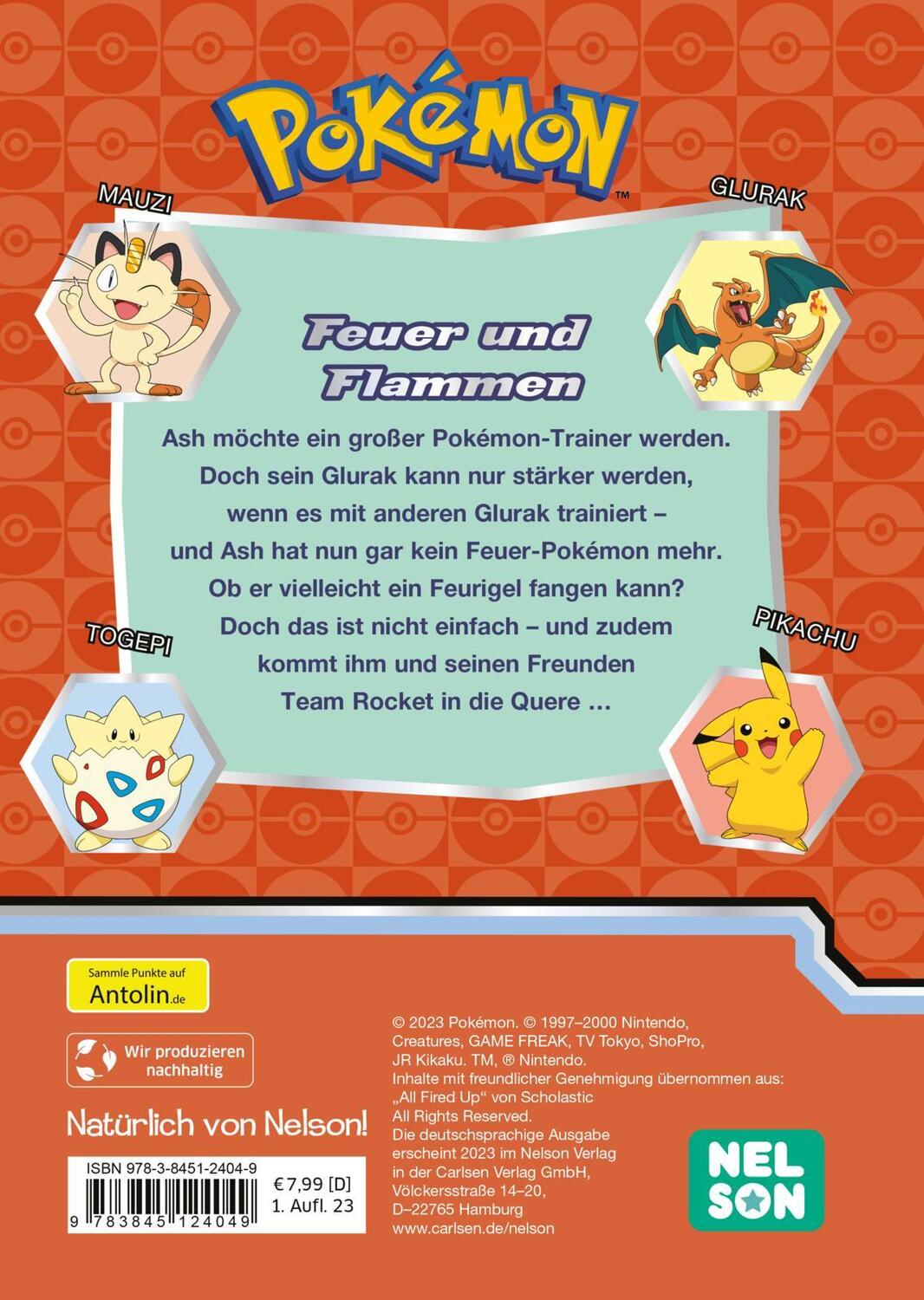 Rückseite: 9783845124049 | Pokémon: Feuer und Flammen | Spannende Leseabenteuer | Buch | Pokémon
