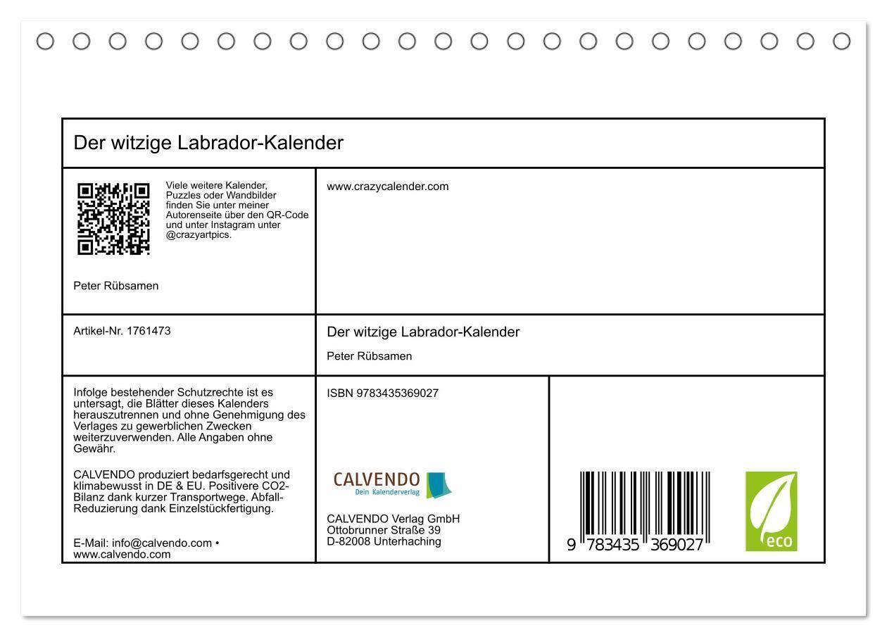 Bild: 9783435369027 | Der witzige Labrador-Kalender (Tischkalender 2025 DIN A5 quer),...