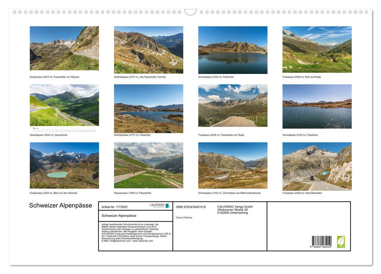 Bild: 9783435481019 | Schweizer Alpenpässe (Wandkalender 2025 DIN A2 quer), CALVENDO...