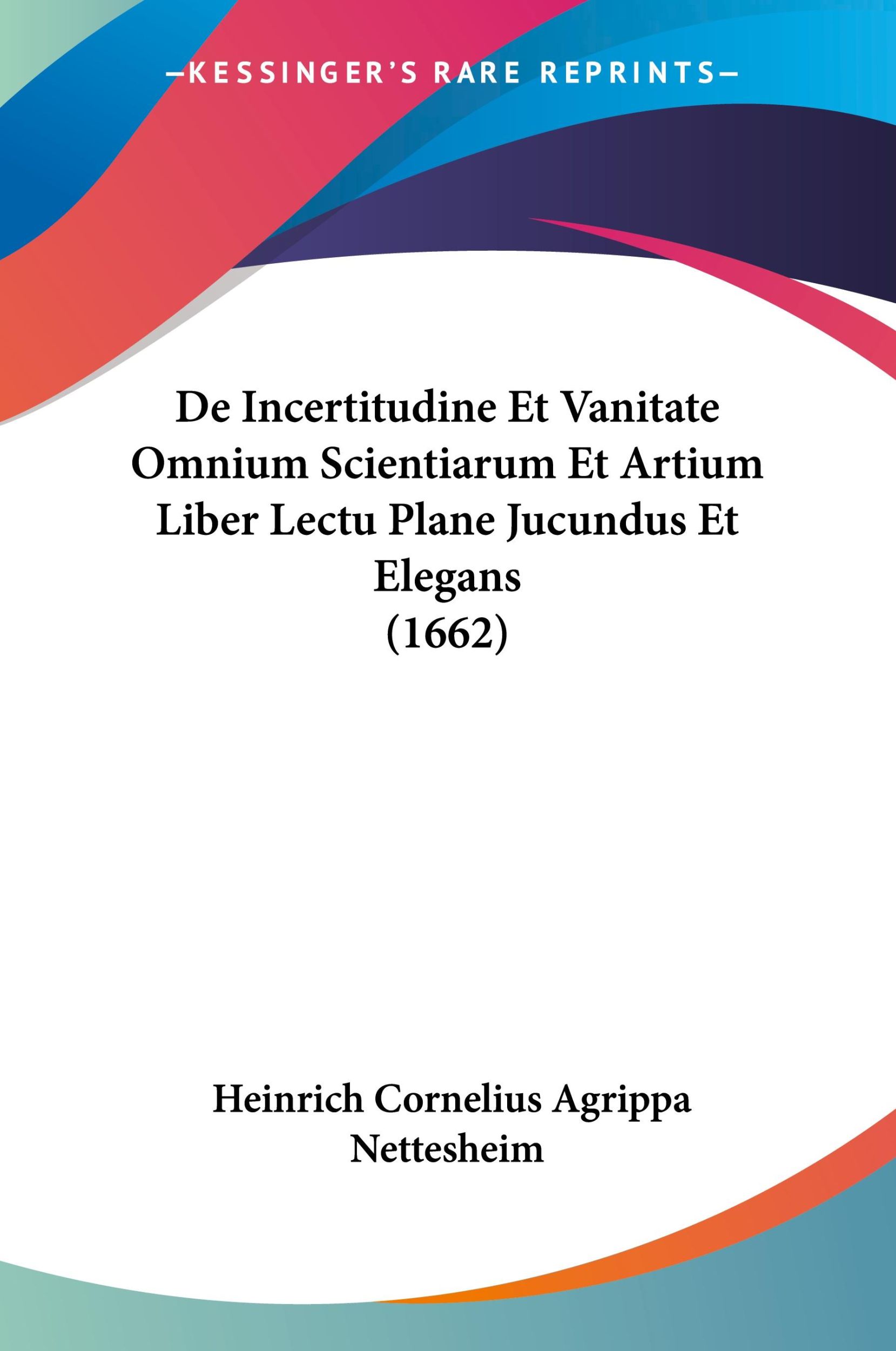 Cover: 9781104857080 | De Incertitudine Et Vanitate Omnium Scientiarum Et Artium Liber...