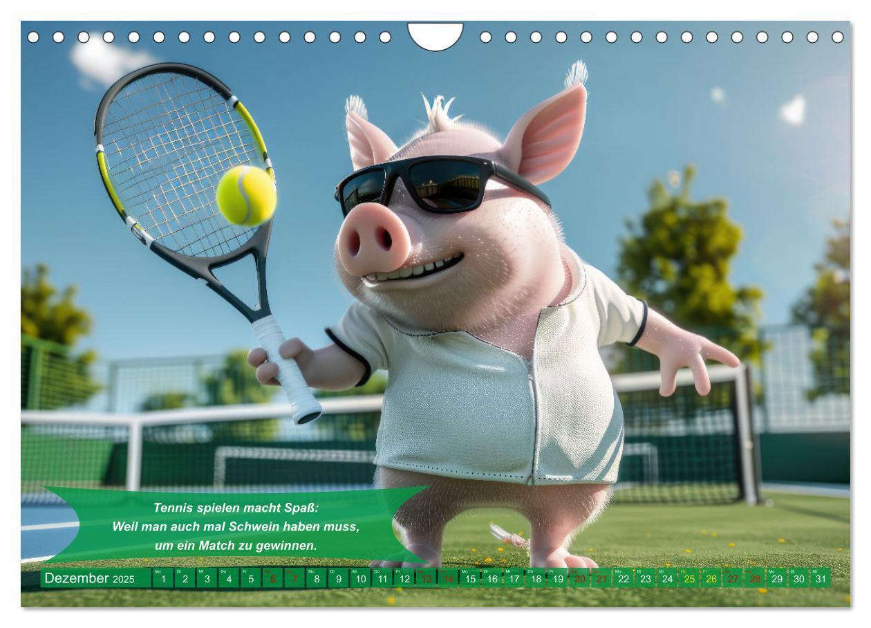 Bild: 9783457180488 | Der tierisch lustige Tennis-Kalender (Wandkalender 2025 DIN A4...