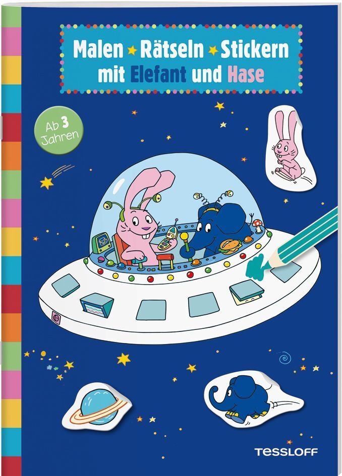 Cover: 9783788641580 | Malen - Rätseln - Stickern mit Elefant und Hase | Katja Baier | 32 S.