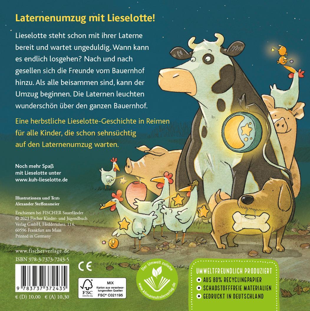 Rückseite: 9783737372435 | Laterne, Laterne, Lieselotte! | Alexander Steffensmeier | Buch | 22 S.