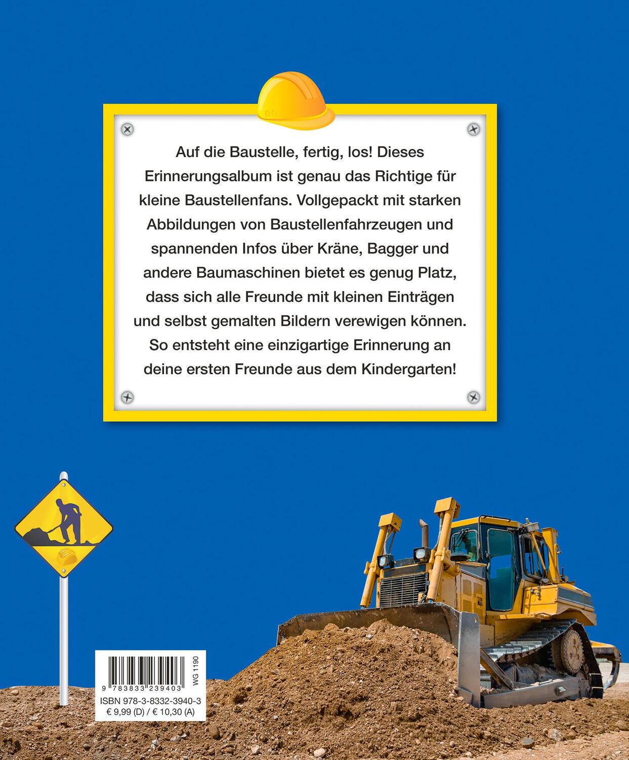 Rückseite: 9783833239403 | Baustellenfahrzeuge: Meine Kindergartenfreunde | Buch | 80 S. | 2020