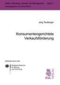 Cover: 9783899366624 | Konsumentengerichtete Verkaufsförderung | Jörg Tauberger | Taschenbuch