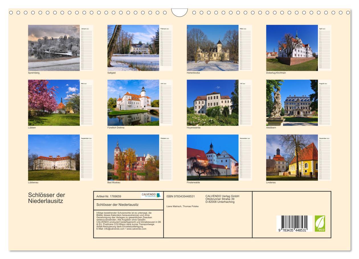 Bild: 9783435448531 | Schlösser der Niederlausitz (Wandkalender 2025 DIN A3 quer),...