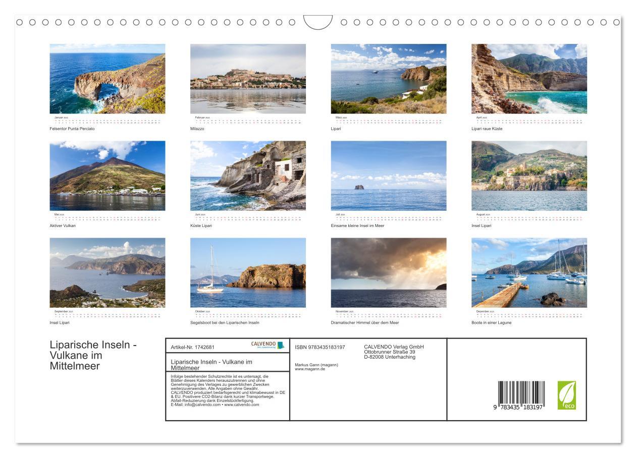 Bild: 9783435183197 | Liparische Inseln - Vulkane im Mittelmeer (Wandkalender 2025 DIN A3...