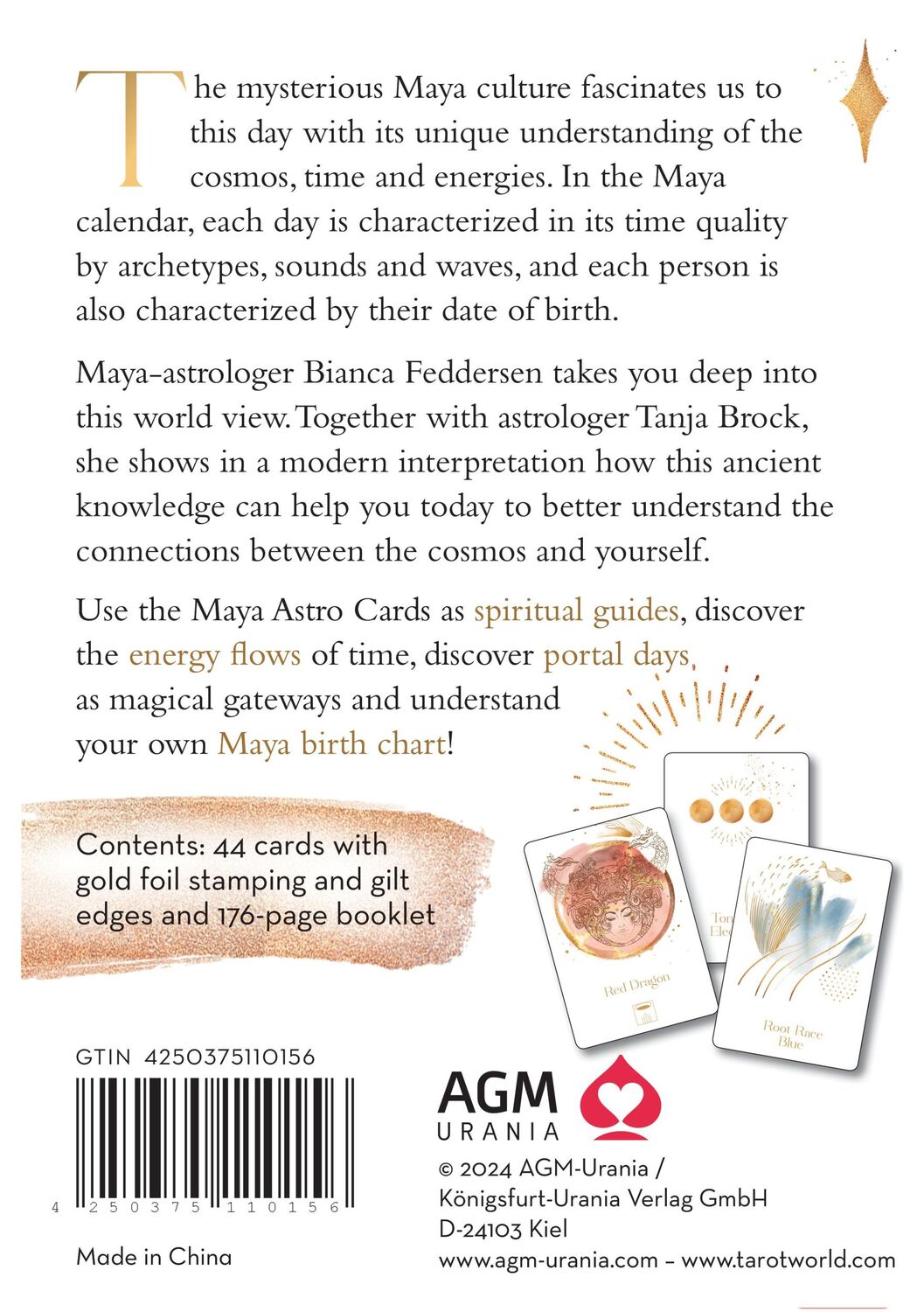 Rückseite: 4250375110156 | Maya Astro Cards: 44 astrological oracle cards with booklet | Buch