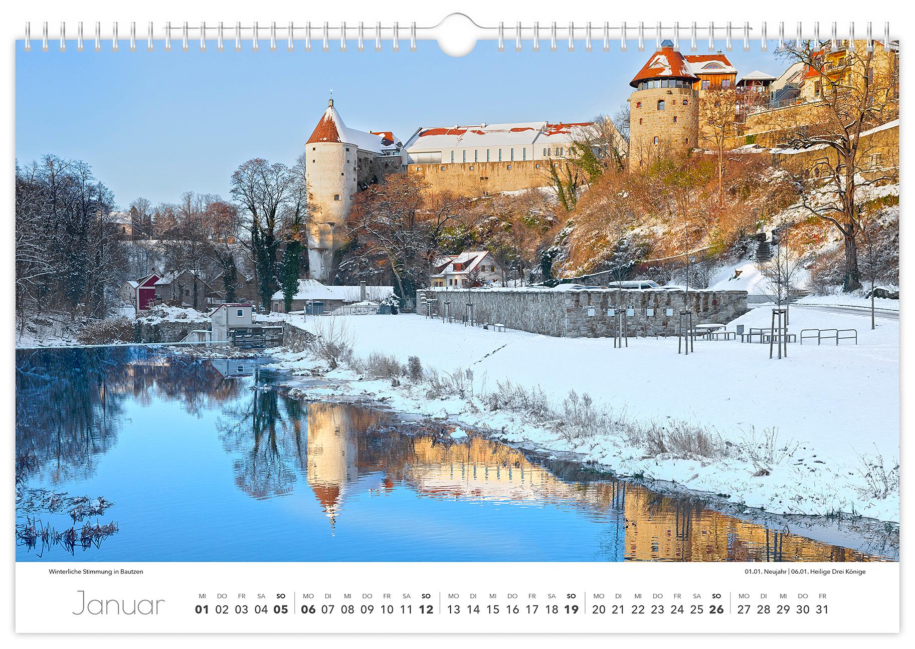 Bild: 9783910680531 | Kalender Bautzen 2025 | 45 x 30 cm weißes Kalendarium | Peter Schubert