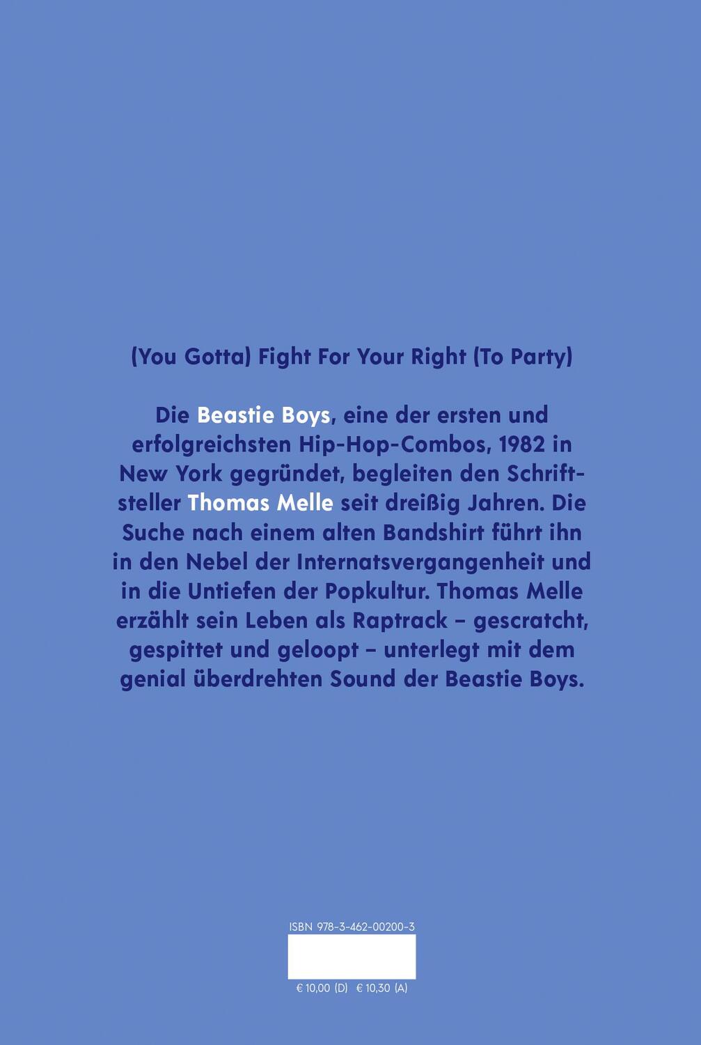 Rückseite: 9783462002003 | Thomas Melle über Beastie Boys, die beste Band der Welt, über frühe...