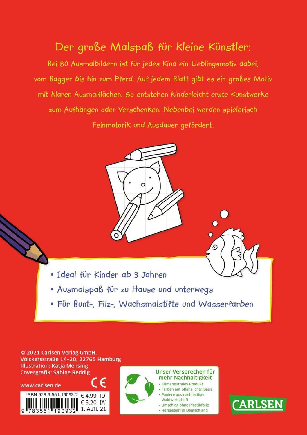 Rückseite: 9783551190932 | Mein dicker Kindergarten-Malblock | Taschenbuch | 160 S. | Deutsch