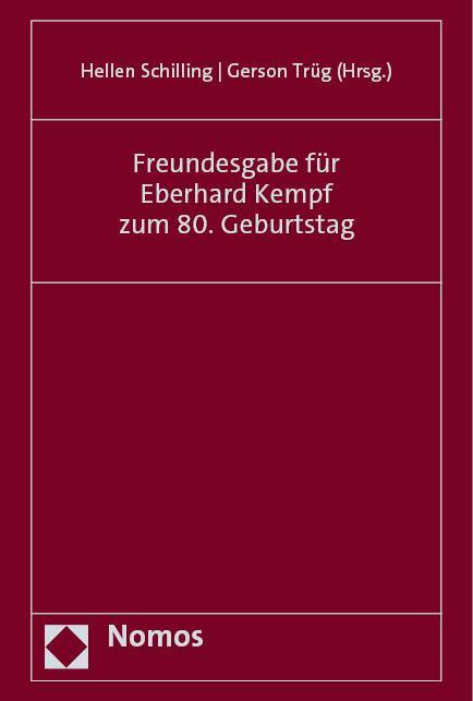 Cover: 9783756006625 | Freundesgabe für Eberhard Kempf zum 80. Geburtstag | Schilling (u. a.)