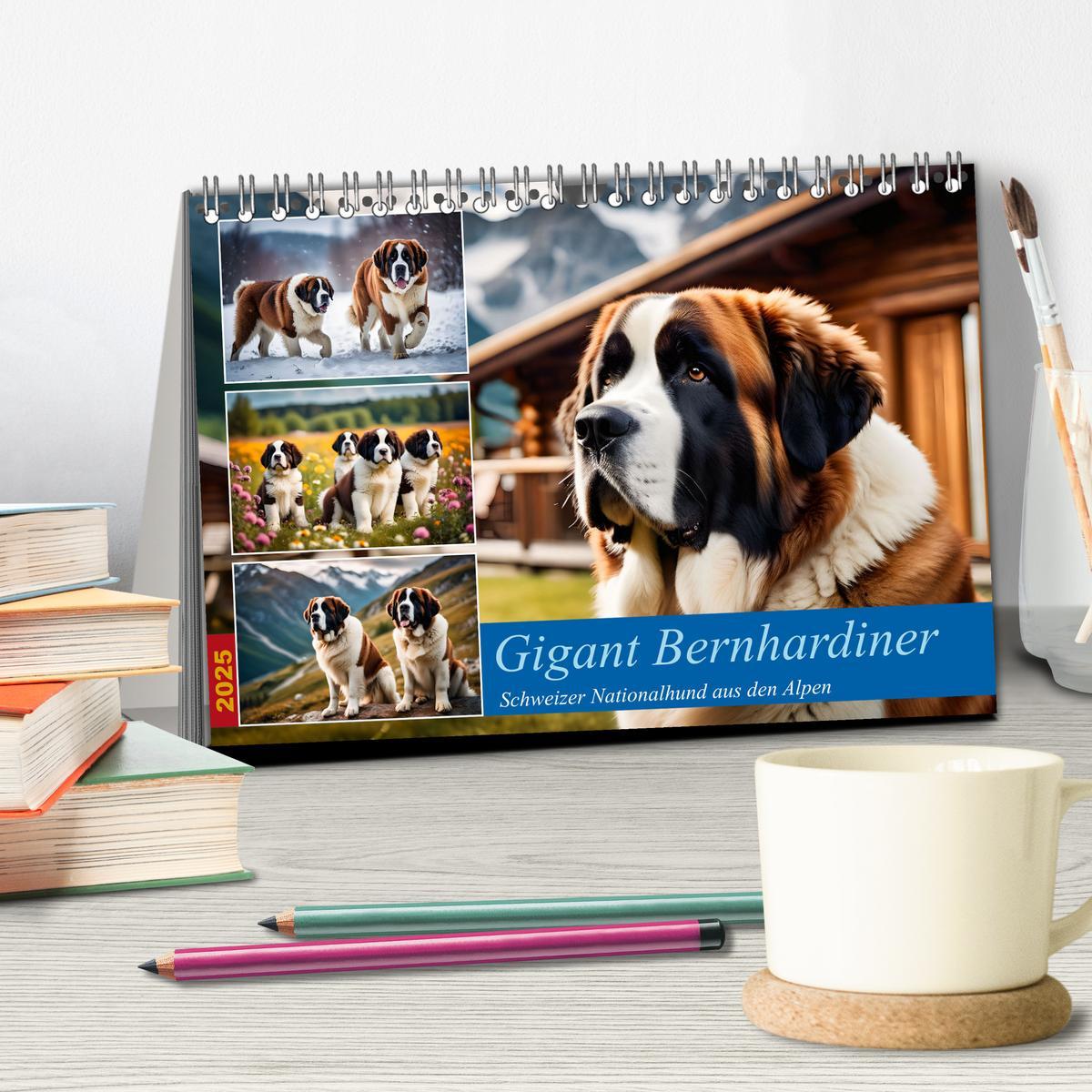 Bild: 9783457221617 | Gigant Bernhardiner (Tischkalender 2025 DIN A5 quer), CALVENDO...