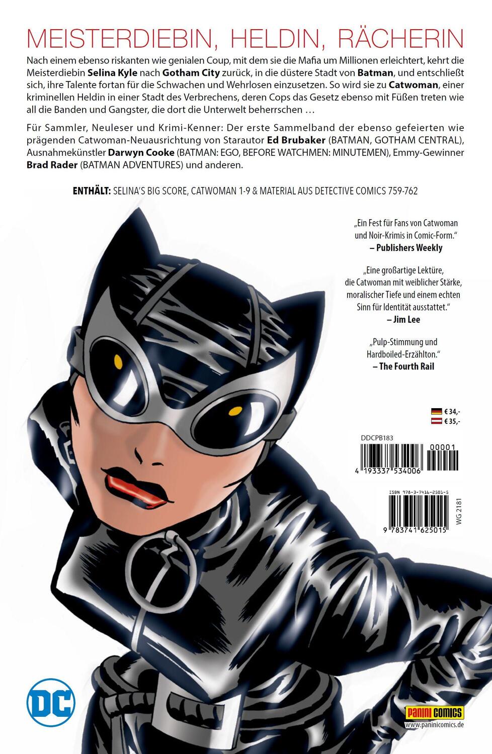 Rückseite: 9783741625015 | Catwoman von Ed Brubaker | Bd. 1 (von 3) | Ed Brubaker (u. a.) | Buch