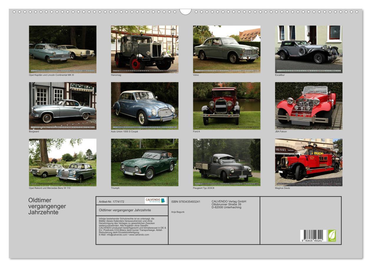 Bild: 9783435493241 | Oldtimer vergangenger Jahrzehnte (Wandkalender 2025 DIN A2 quer),...