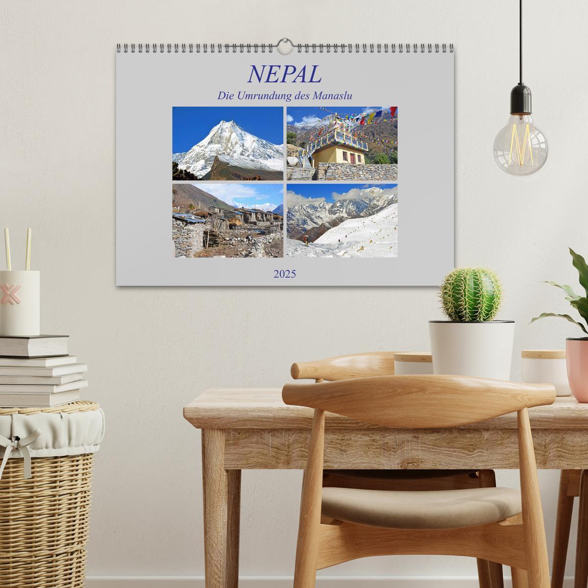 Bild: 9783435251940 | NEPAL, die Umrundung des Manaslu (Wandkalender 2025 DIN A3 quer),...