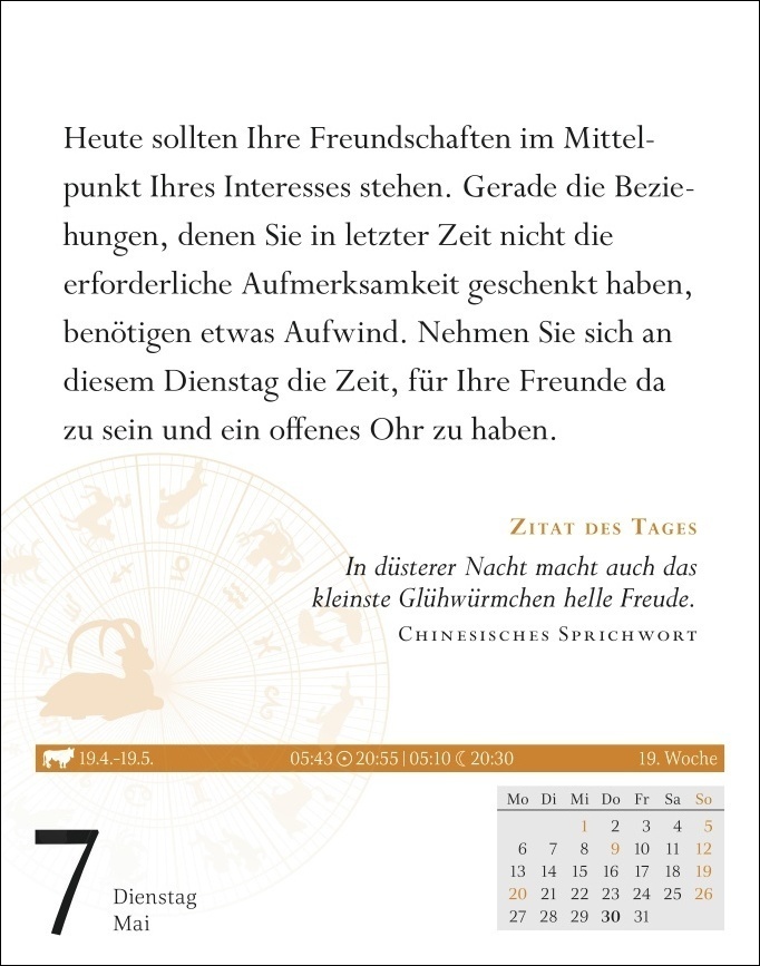 Bild: 9783840031304 | Steinbock Sternzeichenkalender 2024: Tagesabreißkalender....