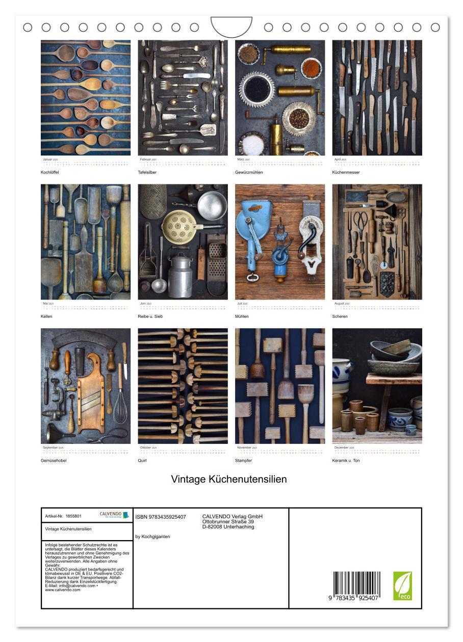 Bild: 9783435925407 | Vintage Küchenutensilien (Wandkalender 2025 DIN A4 hoch), CALVENDO...