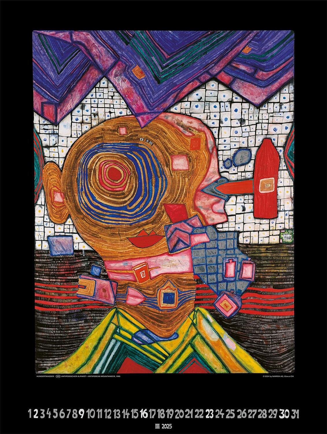 Bild: 9783910430112 | Großer Hundertwasser Art Calendar 2025 | Limited Collectors Edition