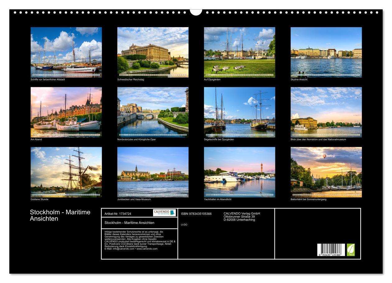 Bild: 9783435105366 | Stockholm - Maritime Ansichten (Wandkalender 2025 DIN A2 quer),...