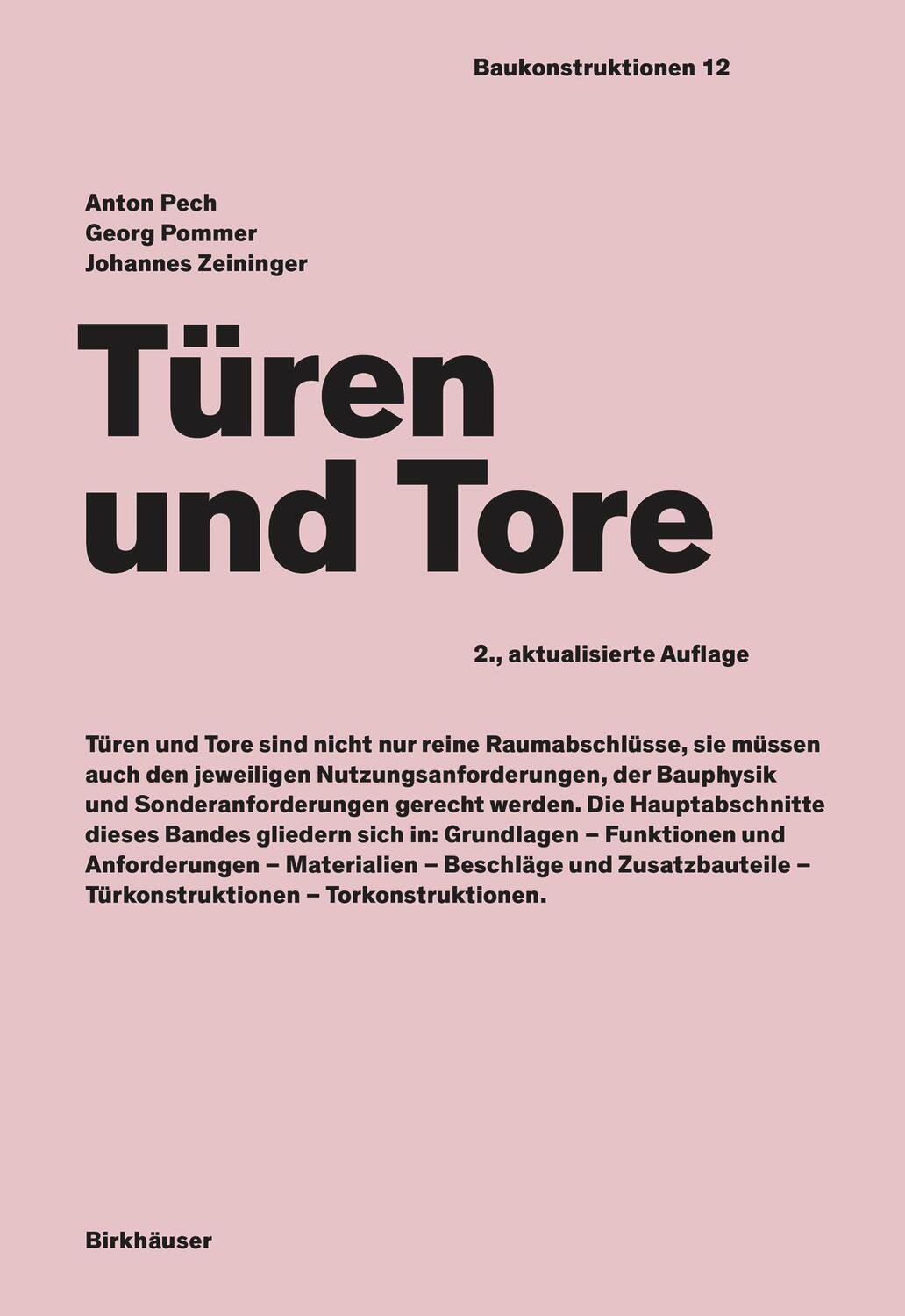 Cover: 9783035623284 | Türen und Tore | Georg Pommer (u. a.) | Buch | Baukonstruktionen