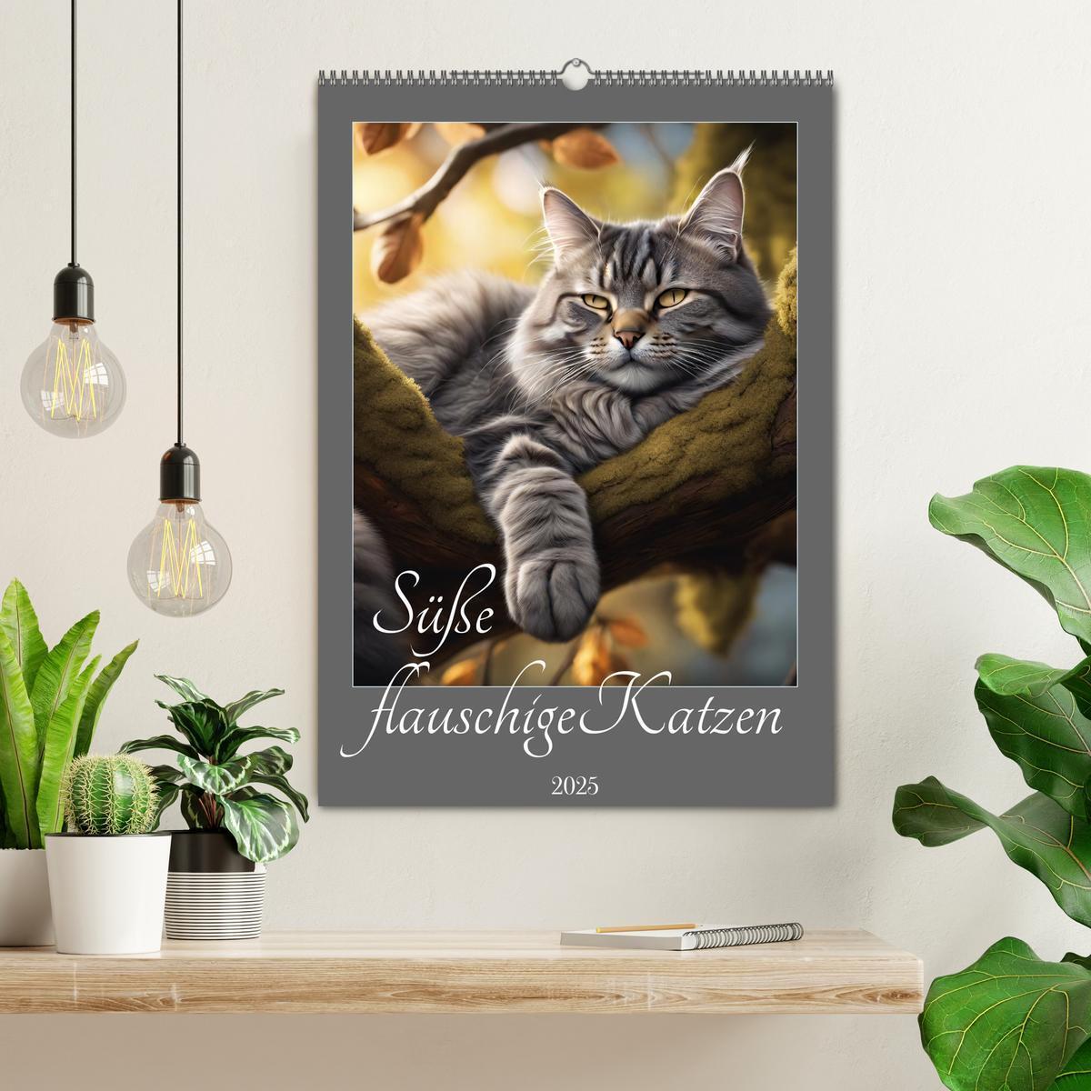 Bild: 9783435849260 | Süße flauschige Katzen (Wandkalender 2025 DIN A2 hoch), CALVENDO...