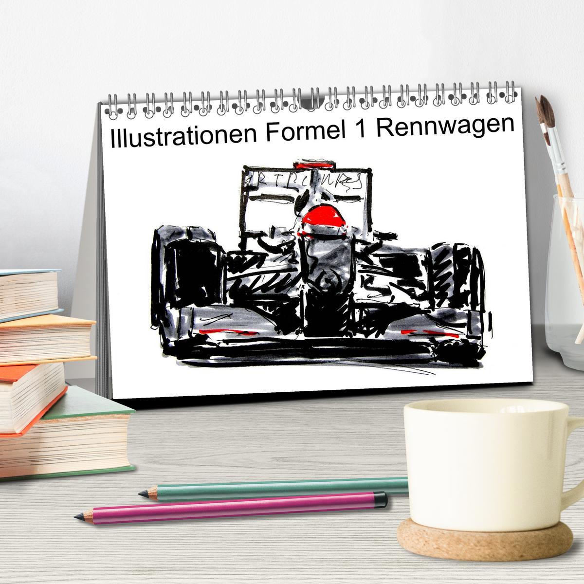 Bild: 9783435707089 | Illustrationen Formel 1 Rennwagen (Tischkalender 2025 DIN A5 quer),...