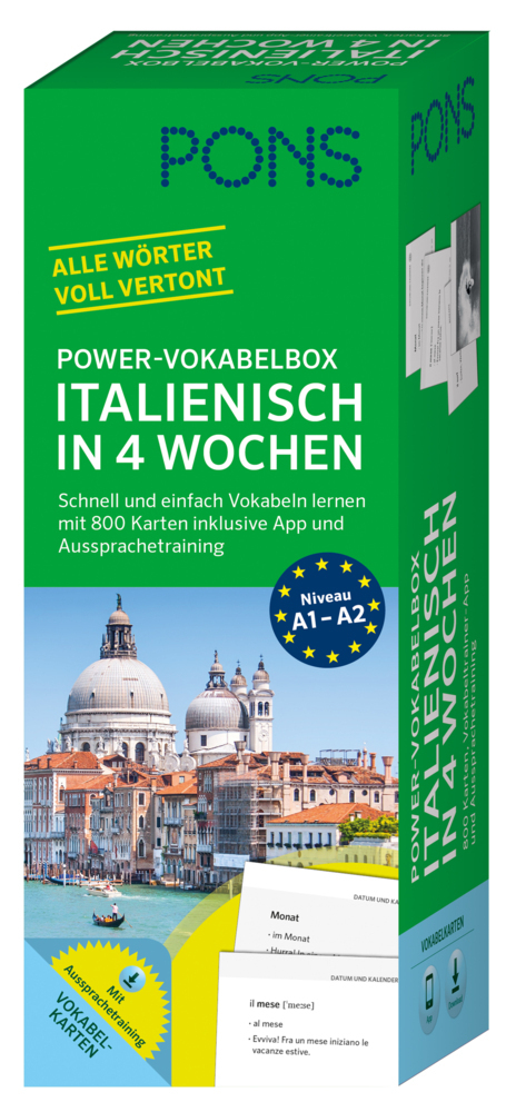 Cover: 9783125601147 | PONS Power-Vokabelbox Italienisch in 4 Wochen | Taschenbuch | Deutsch