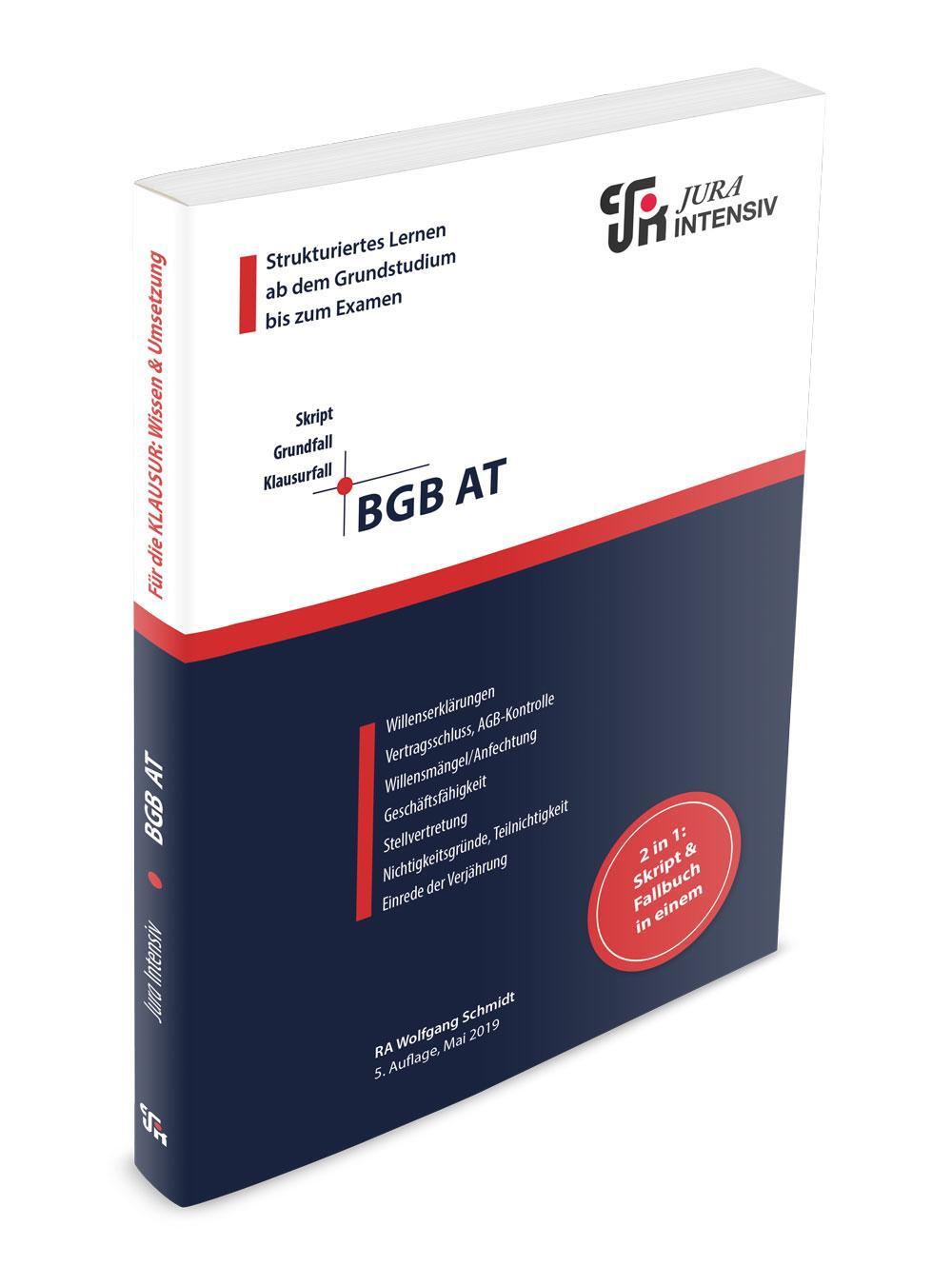 Cover: 9783967121681 | BGB AT | Wissen - Fälle - Klausurhinweise | Wolfgang Schmidt | Buch