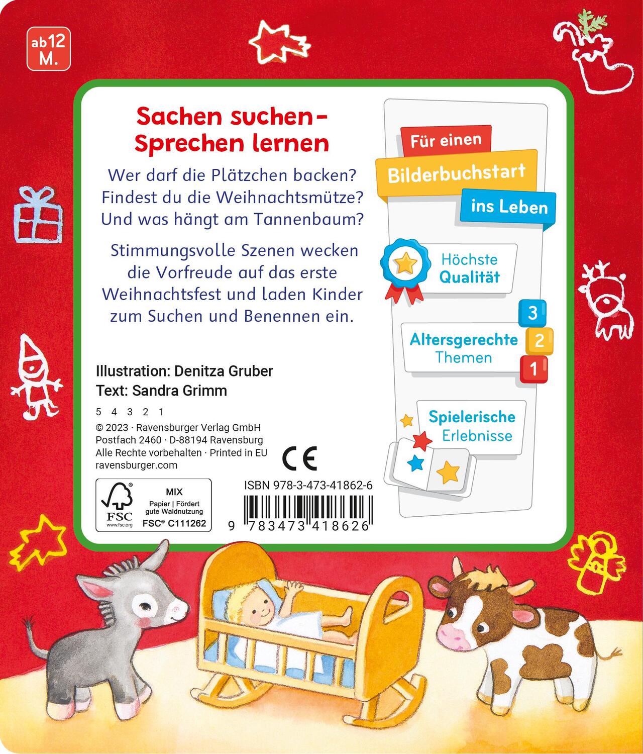 Rückseite: 9783473418626 | Mein erstes Sachen suchen: Frohe Weihnachten | Sandra Grimm | Buch