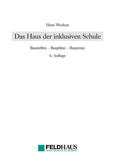 Cover: 9783925408472 | Das Haus der inklusiven Schule | Baustellen - Baupläne - Bausteine