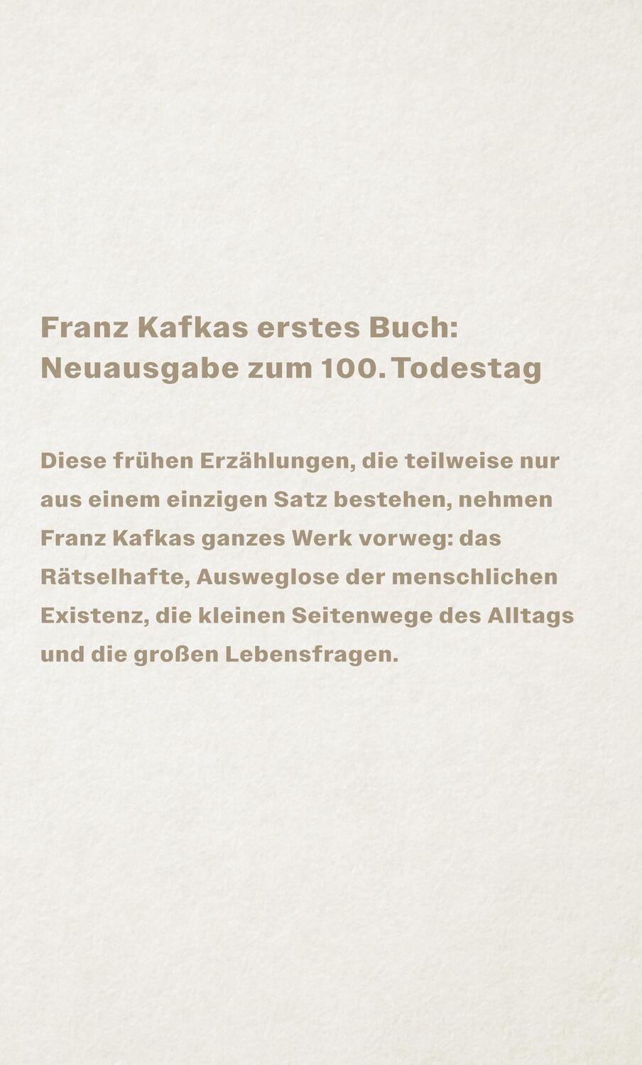 Rückseite: 9783633543328 | Betrachtung | Franz Kafka | Buch | 88 S. | Deutsch | 2024