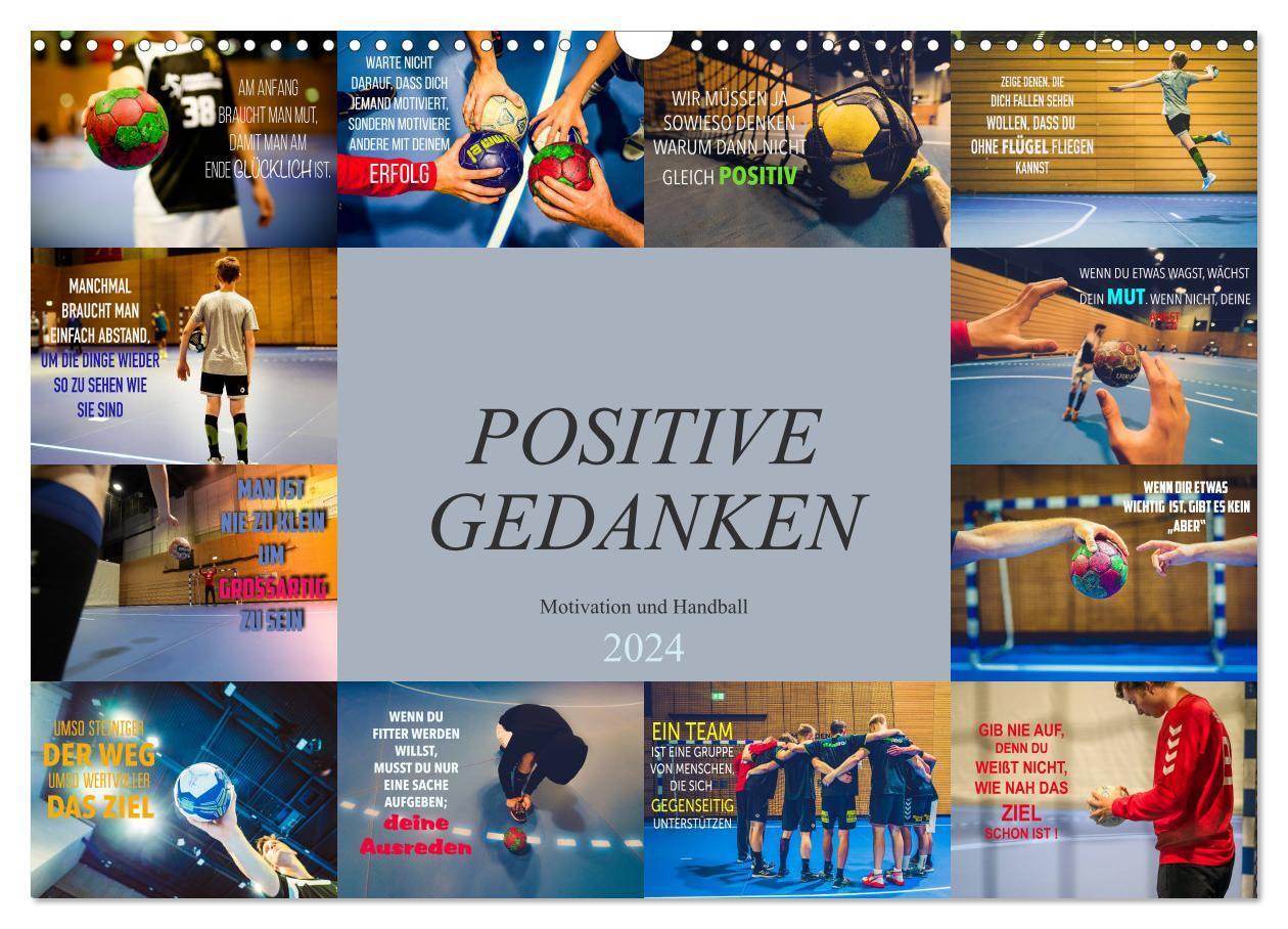 Cover: 9783675521193 | Positive Gedanken - Motivation und Handball (Wandkalender 2024 DIN...