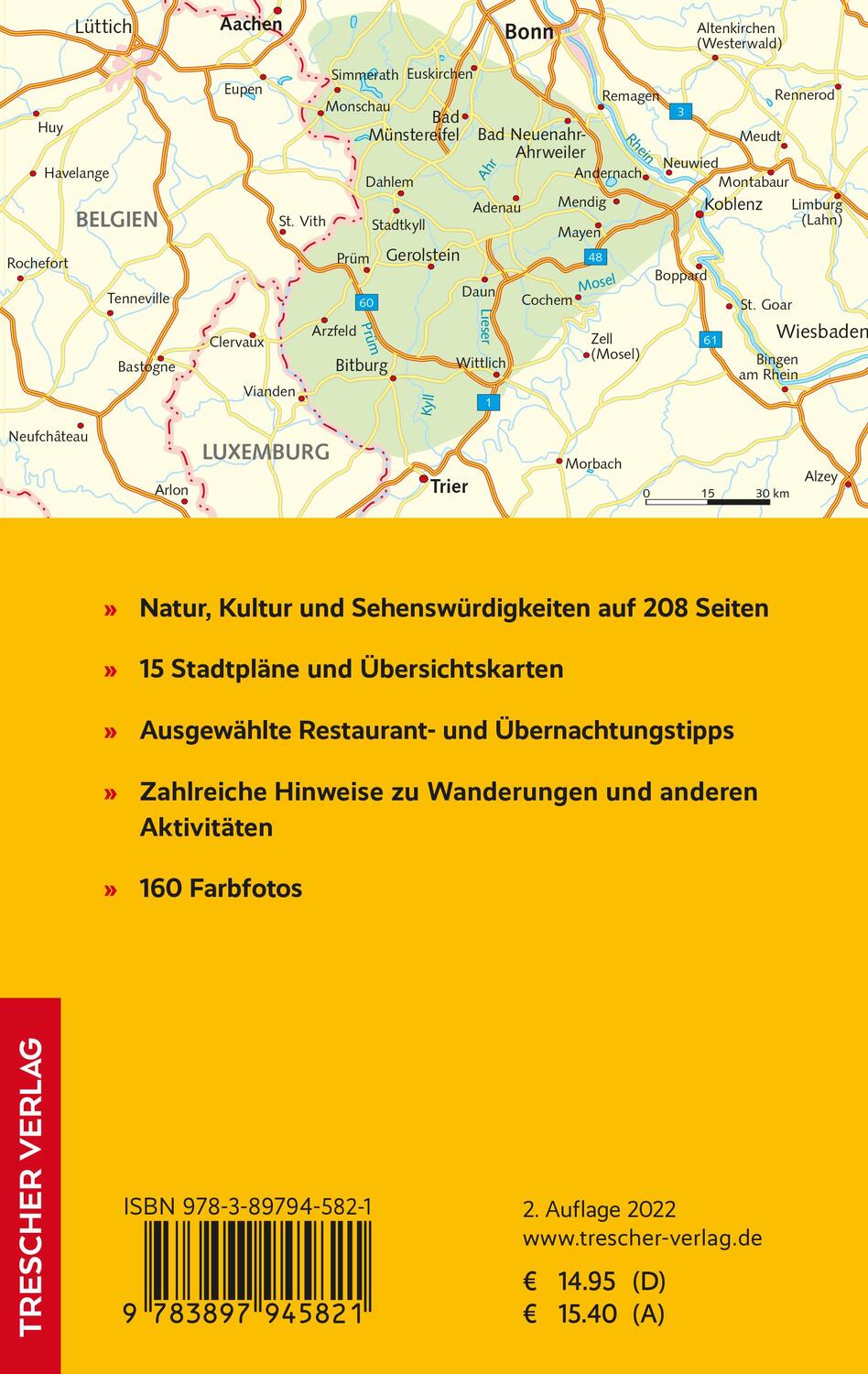 Rückseite: 9783897945821 | Reiseführer Eifel | Alexander Richter | Taschenbuch | 208 S. | Deutsch