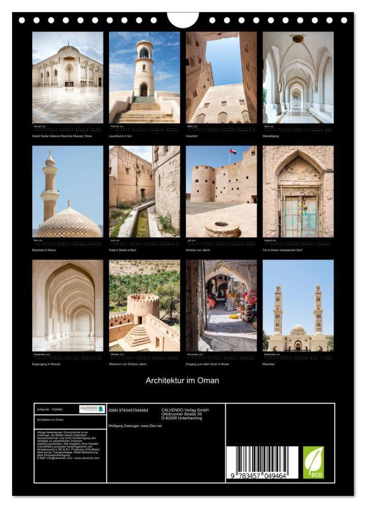 Bild: 9783457049464 | Architektur im Oman (Wandkalender 2025 DIN A4 hoch), CALVENDO...