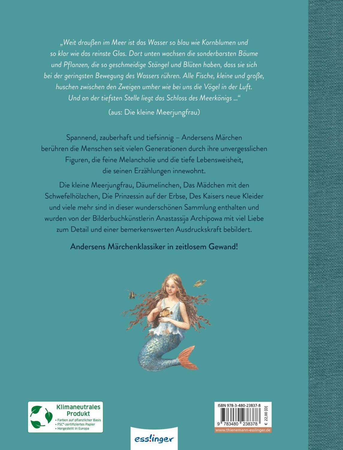 Rückseite: 9783480238378 | Die schönsten Märchen von Hans Christian Andersen | Andersen | Buch