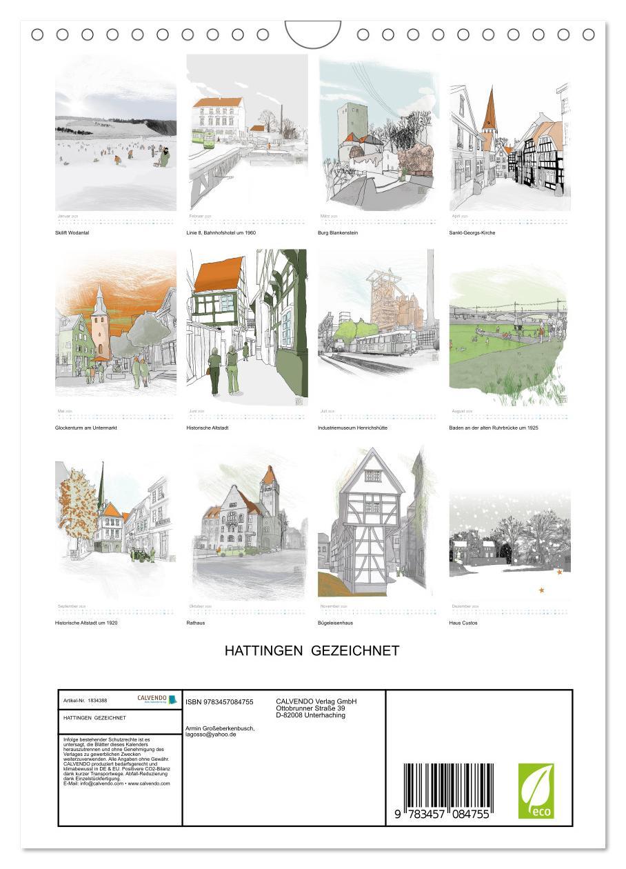 Bild: 9783457084755 | HATTINGEN GEZEICHNET (Wandkalender 2025 DIN A4 hoch), CALVENDO...