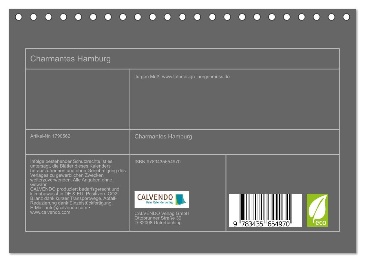 Bild: 9783435654970 | Charmantes Hamburg (Tischkalender 2025 DIN A5 quer), CALVENDO...