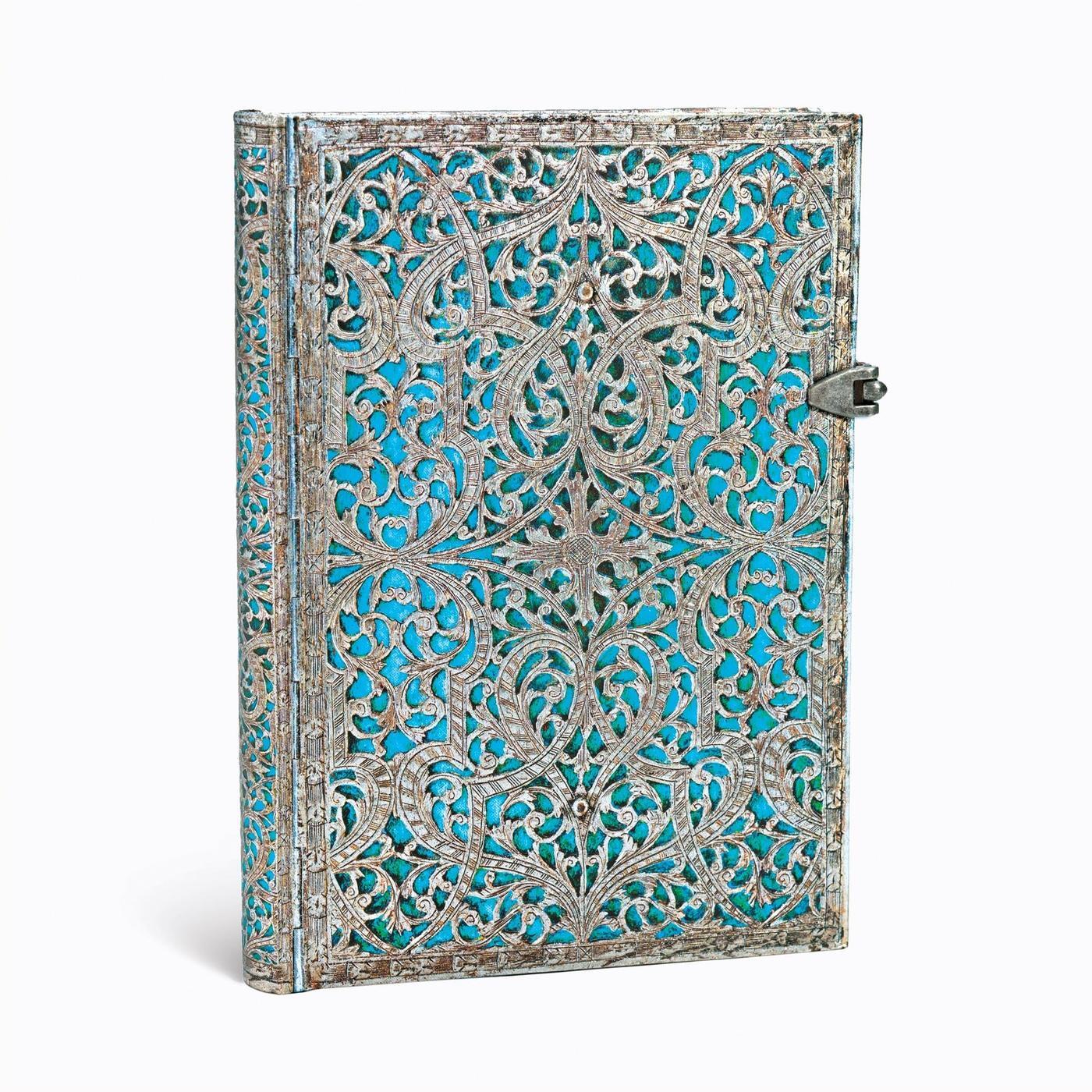 Cover: 9781439725627 | Paperblanks Maya Blue Silver Filigree Collection Hardcover MIDI...