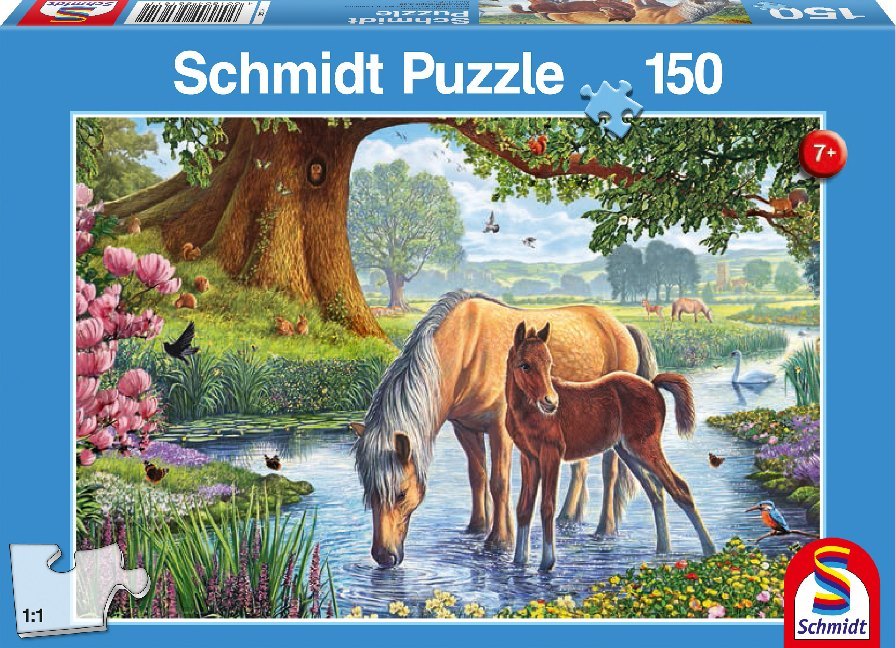 Cover: 4001504561611 | Pferde am Bach (Kinderpuzzle) | Spiel | In Spielebox | 56161 | 2015