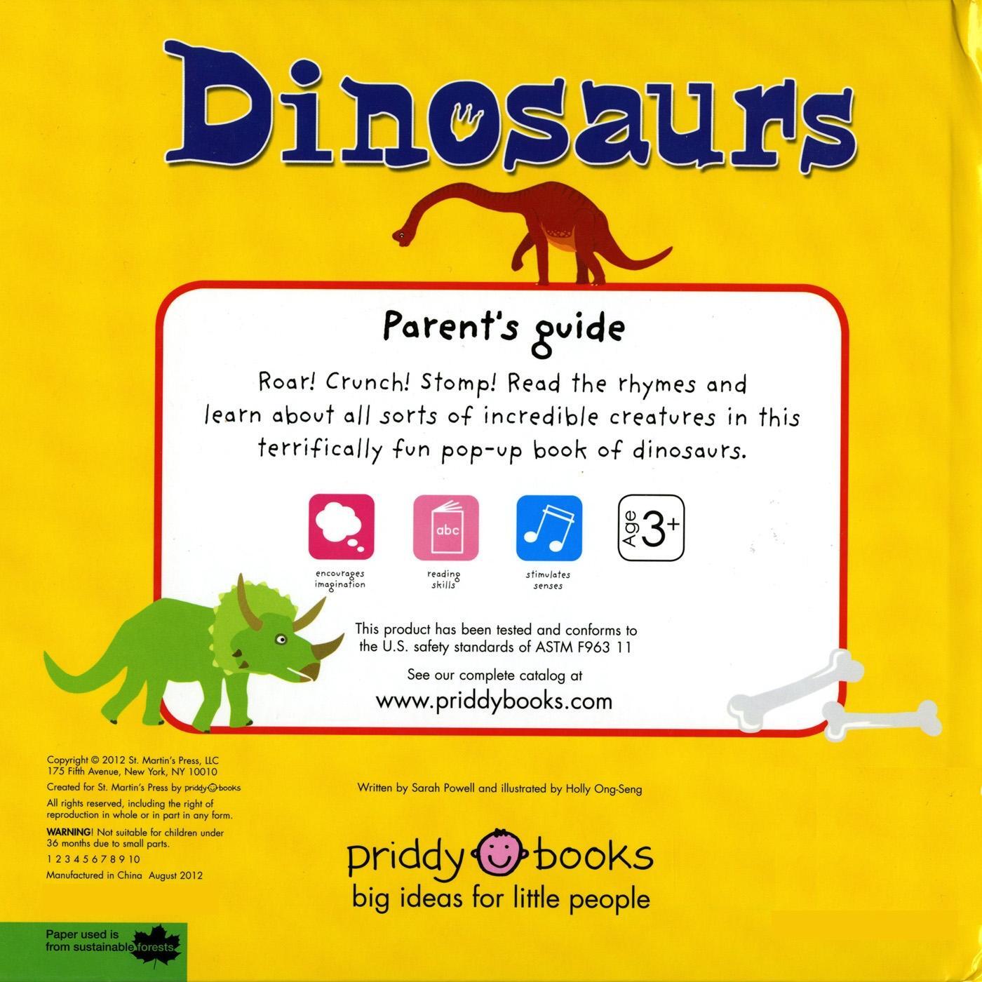 Rückseite: 9780312515119 | Pop-up Dinosaurs | A Pop-Up Book to Get Your Jaws Into | Roger Priddy