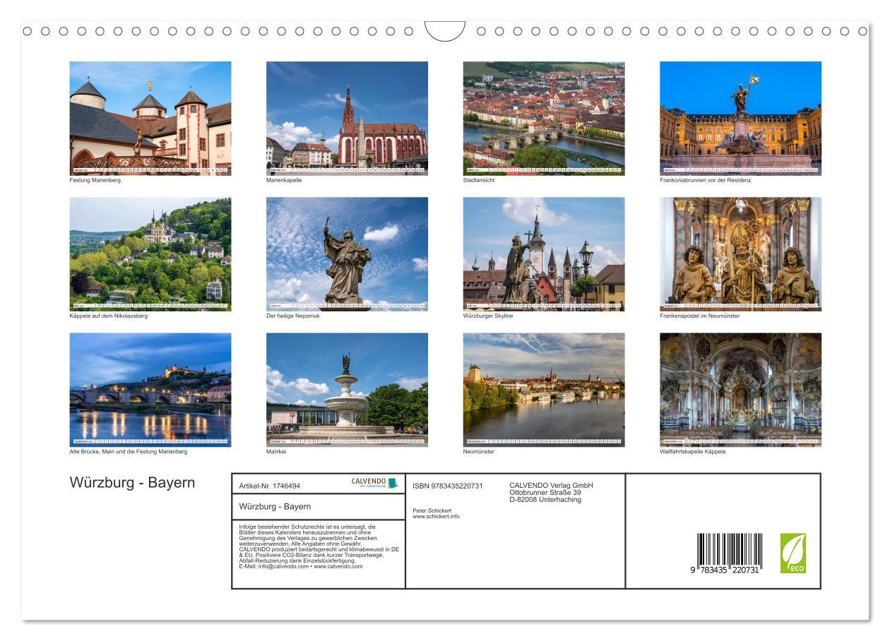 Bild: 9783435220731 | Würzburg - Bayern (Wandkalender 2025 DIN A3 quer), CALVENDO...