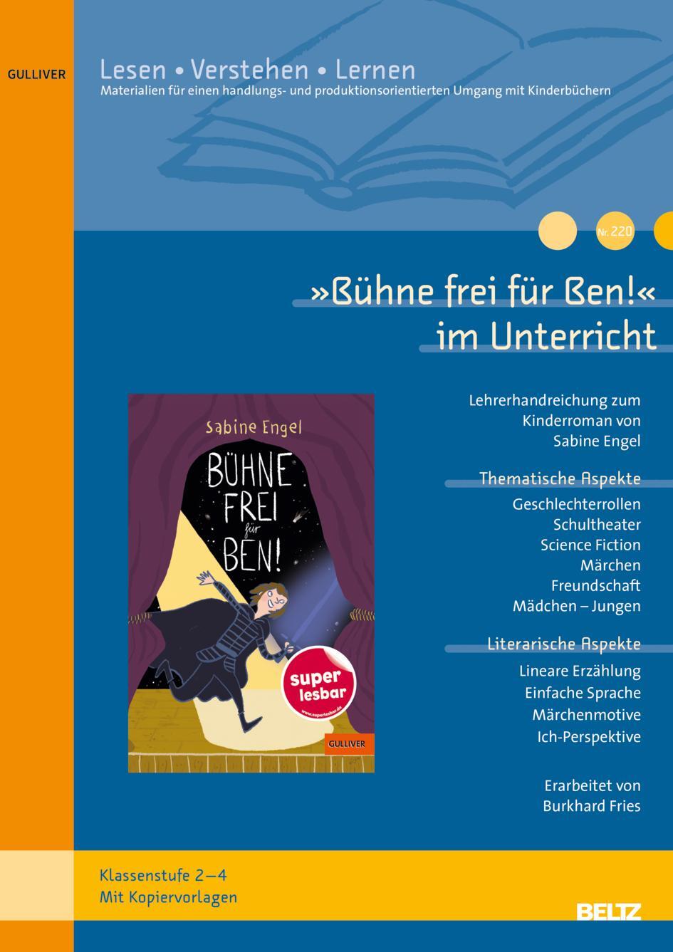 Cover: 9783407823984 | »Bühne frei für Ben!« im Unterricht | Burkhard Fries | Broschüre