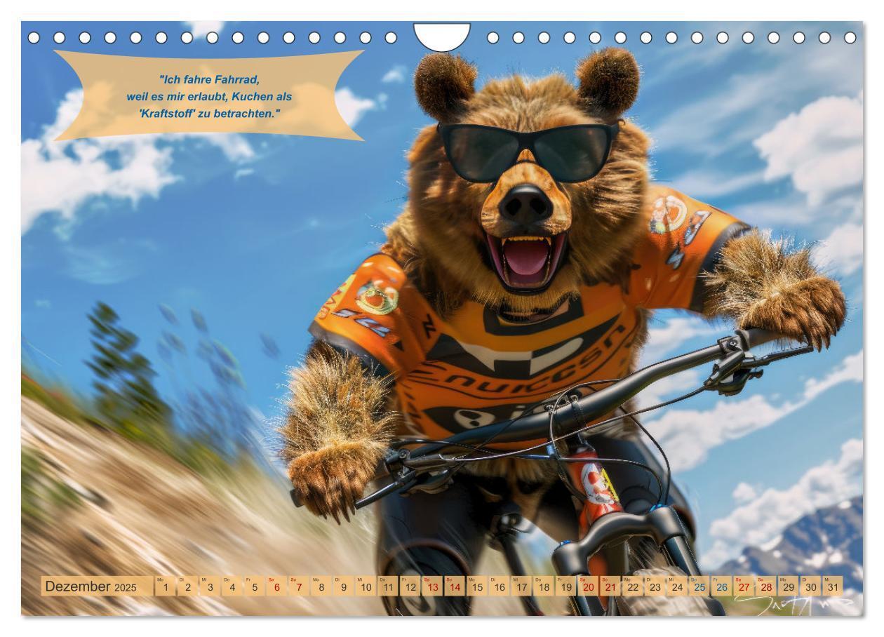 Bild: 9783457154311 | Der tierisch lustige Fahrradkalender (Wandkalender 2025 DIN A4...